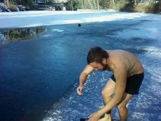 Sergei Swimming in a frozen lake Sergei Swimming in a frozen lake